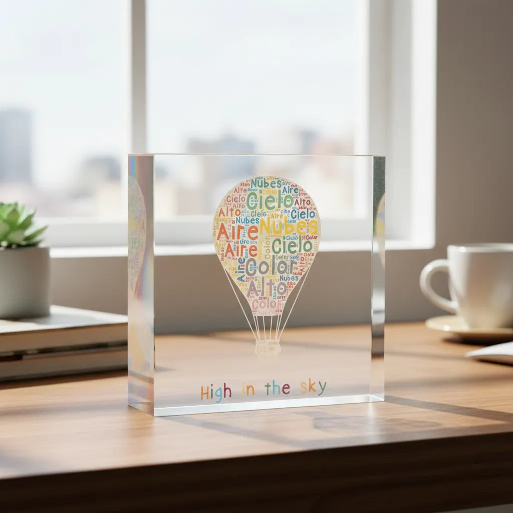 Acrylic Square - Hot air balloon
