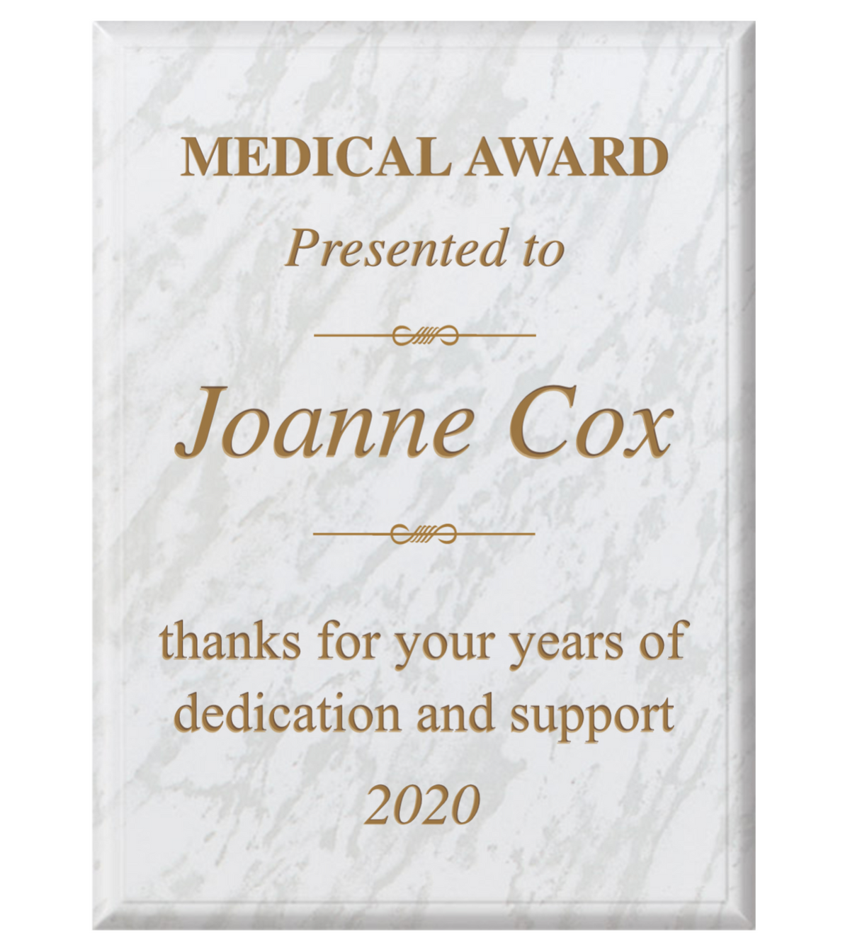 White Marble Finish Plaque