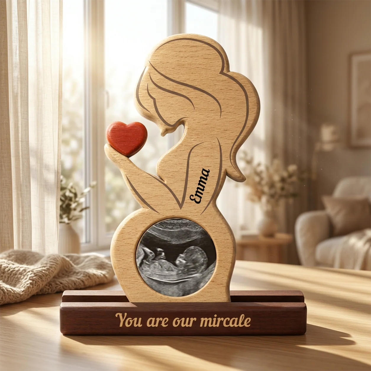 Our Little Miracle — Personalized Wood Family Keepsake