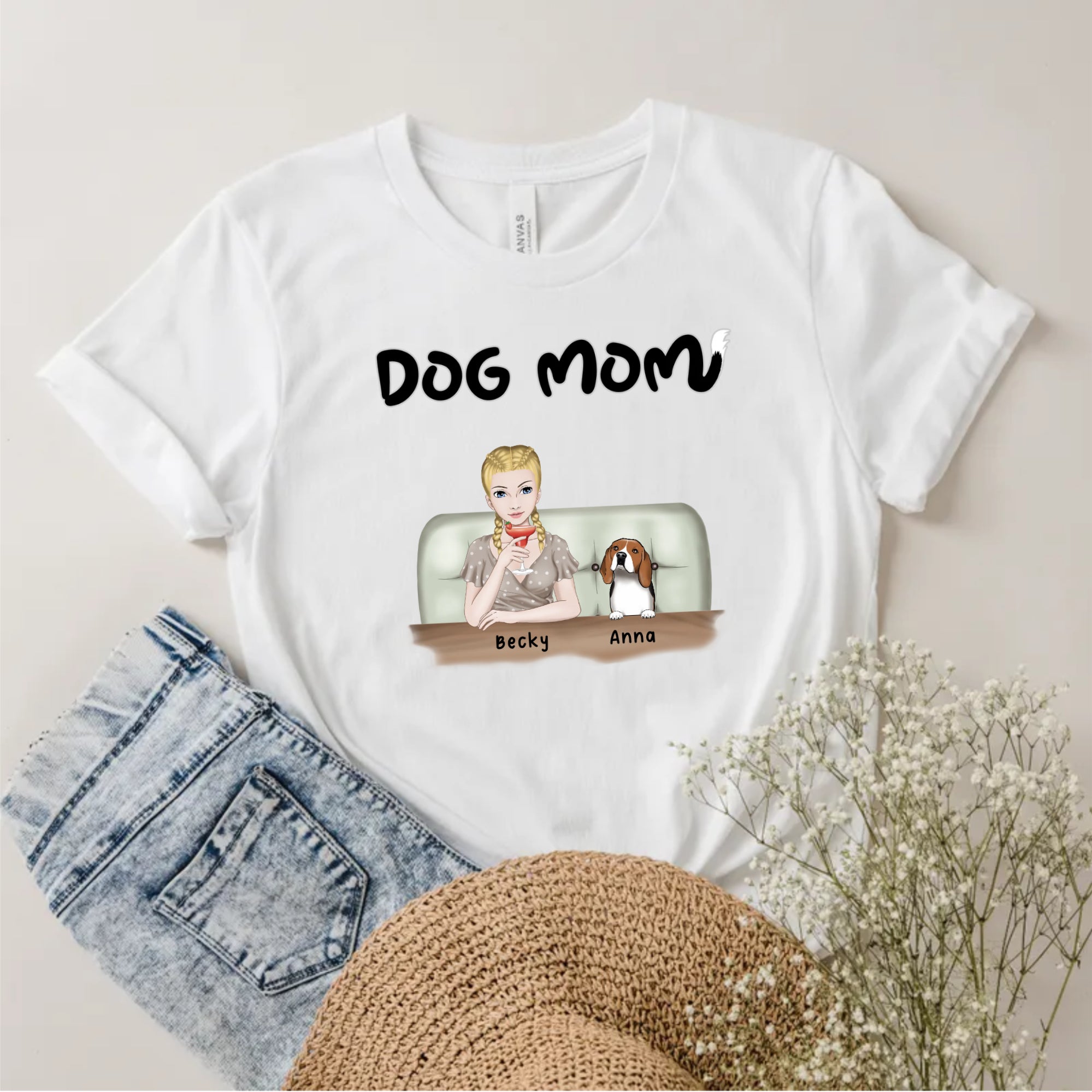 Custom Dog Mom t-shirt (Opt)