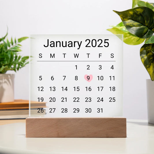 Acrylic Square Plaque - Special Date Custom Calendar