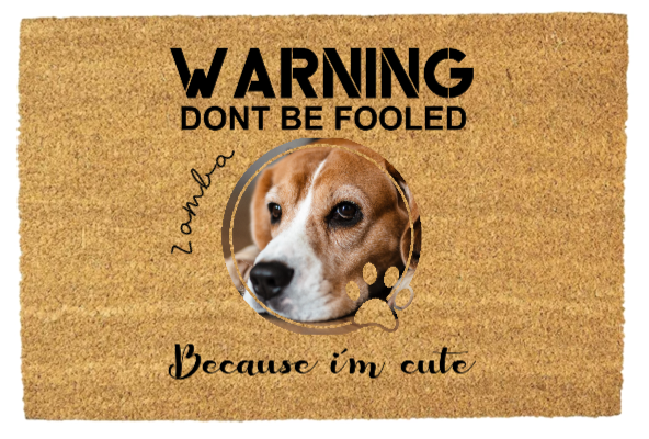 Outdoor Mat - Pets - Warning, dont be fooled - Photo