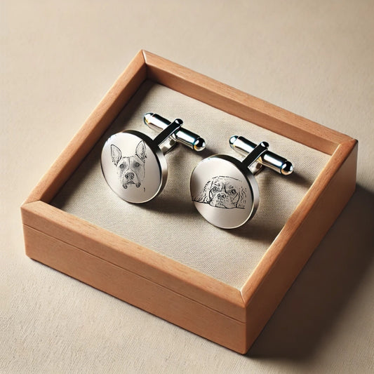 Cufflinks - Photo line art (Sample)