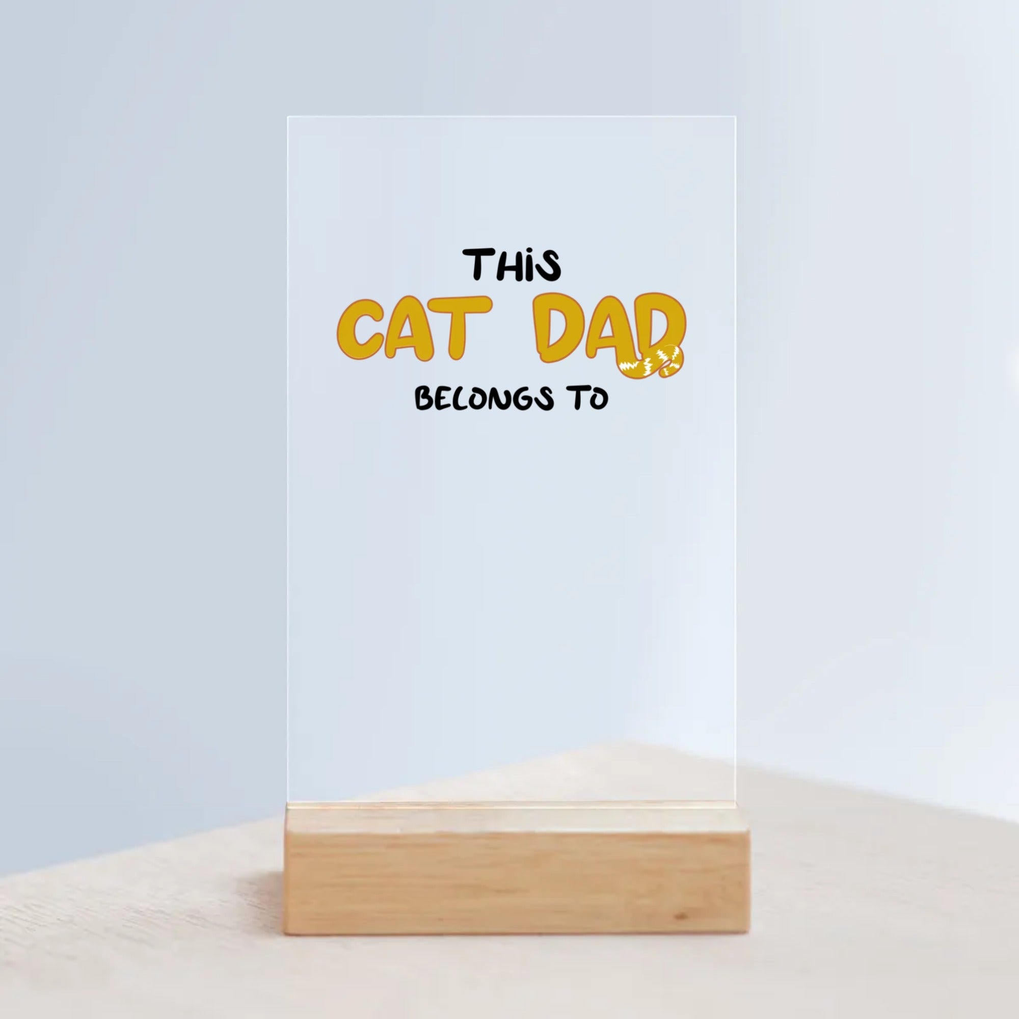 Acrylic Sign with Wooden Stand