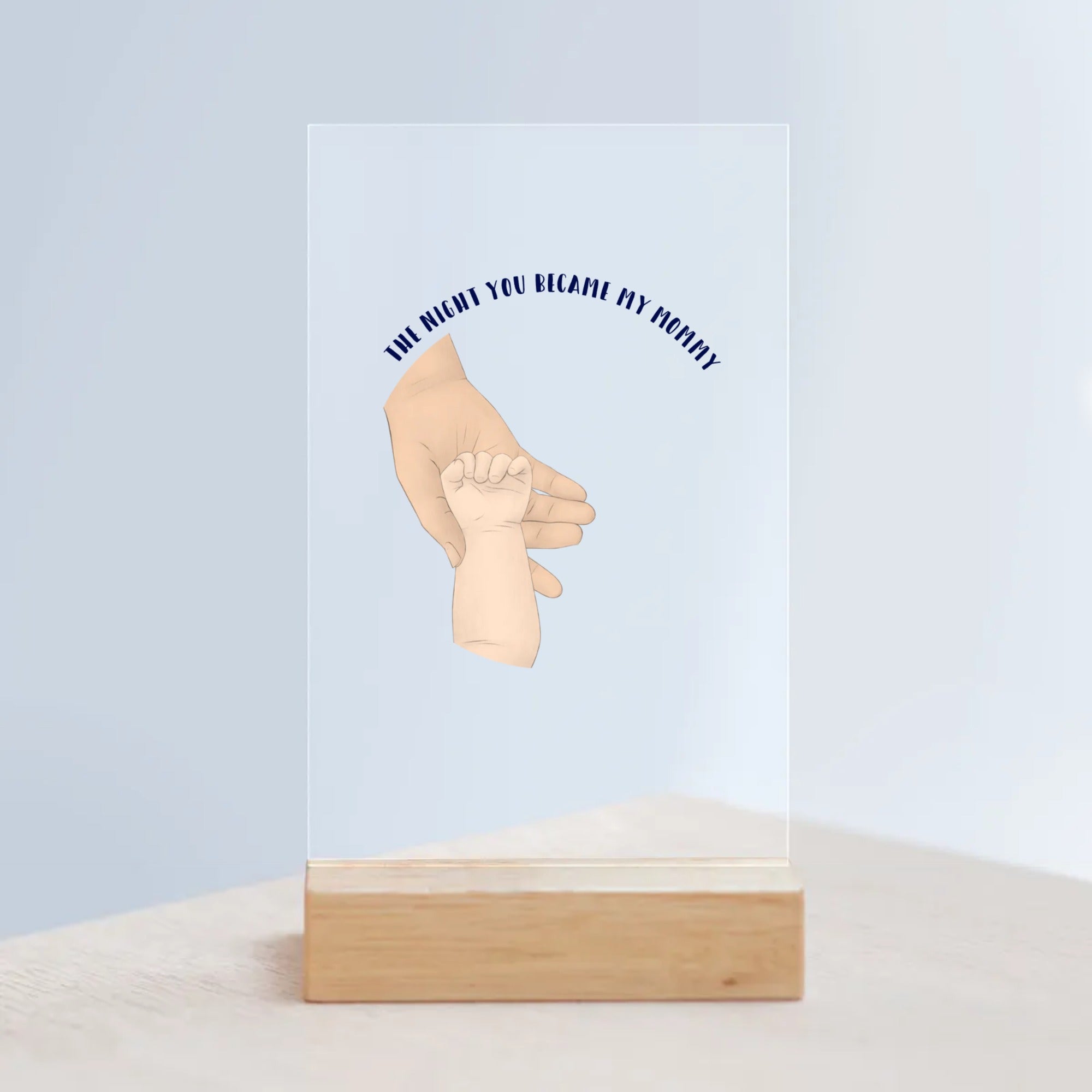 Acrylic Sign with Wooden Stand