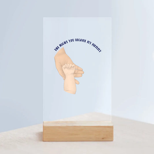 Acrylic Sign with Wooden Stand
