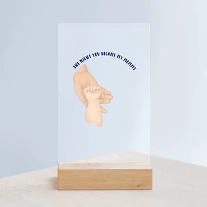 Acrylic Sign with Wooden Stand