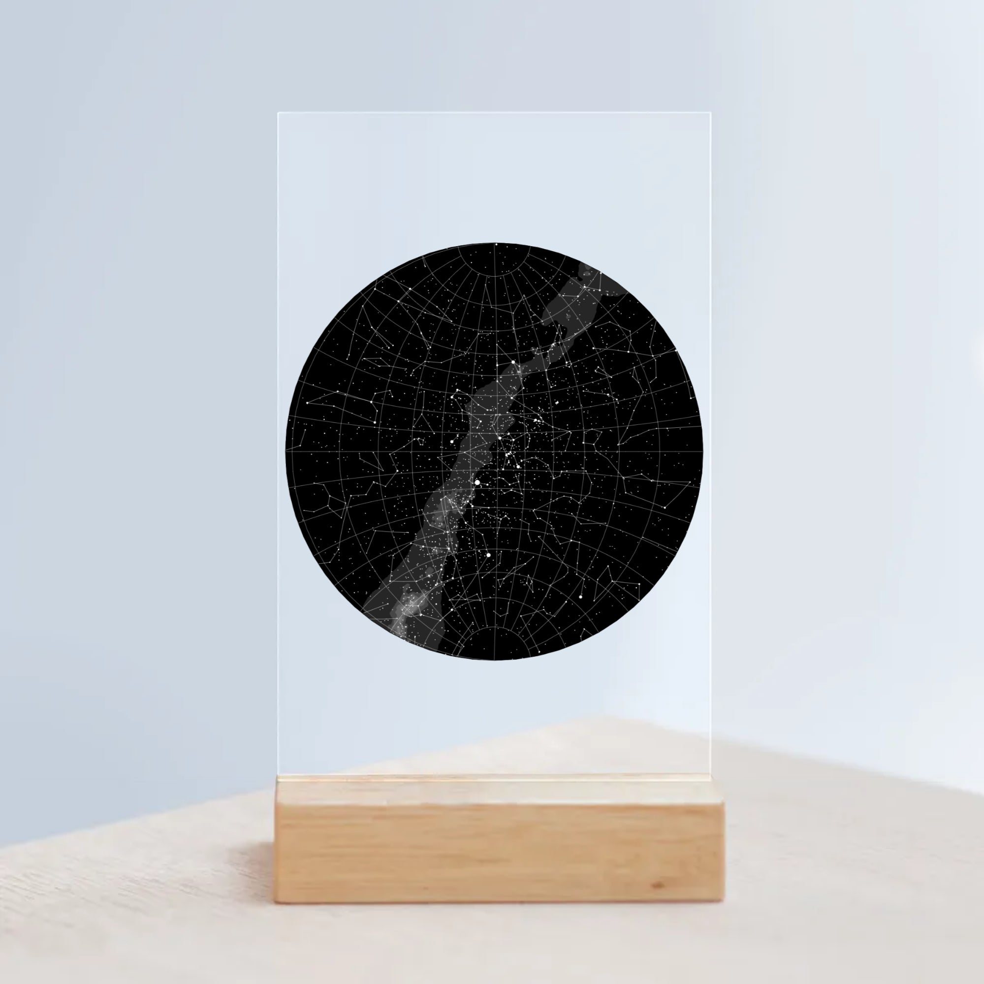Acrylic Sign with Wooden Stand