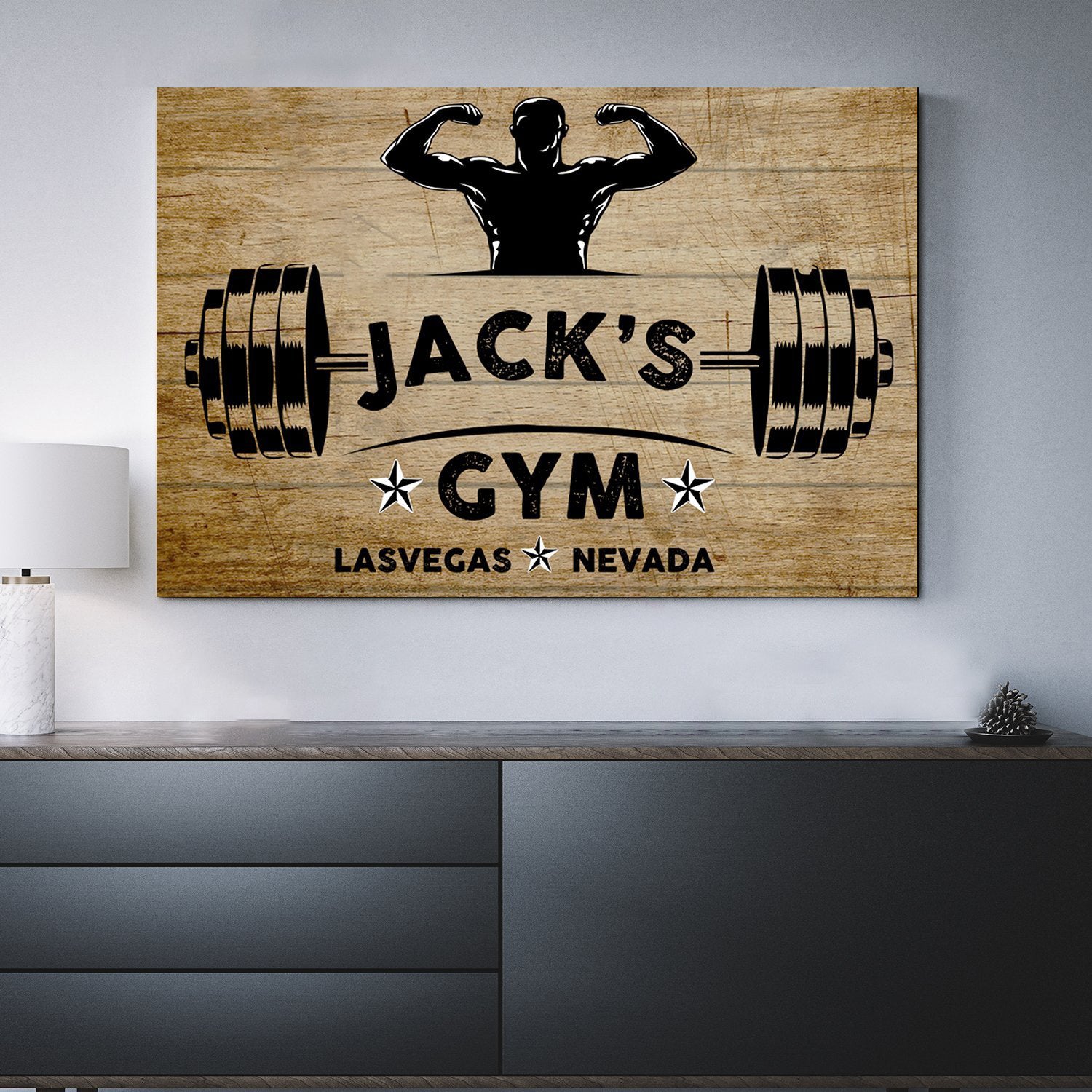 Personalized Gym Club Canvas Wall Art 09156