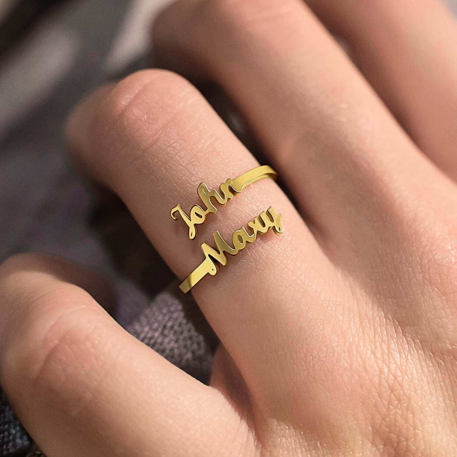 Personalized Two Names Ring