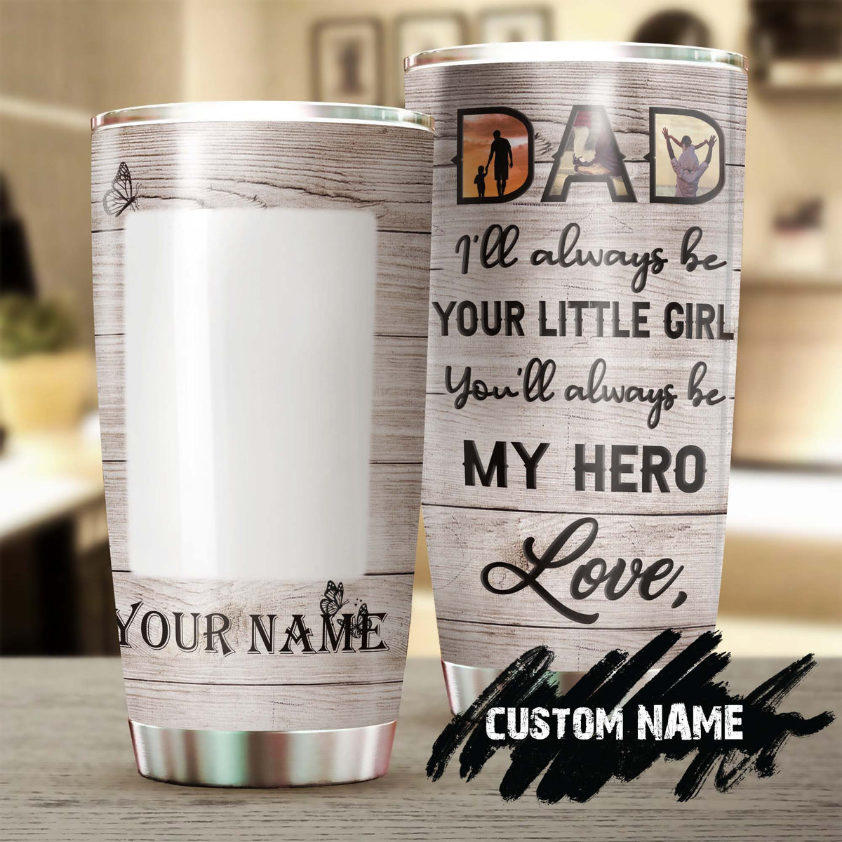 Dad And Daughter Customized Stainless Steel Tumbler