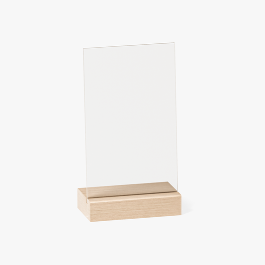 Acrylic Sign with Wooden Stand