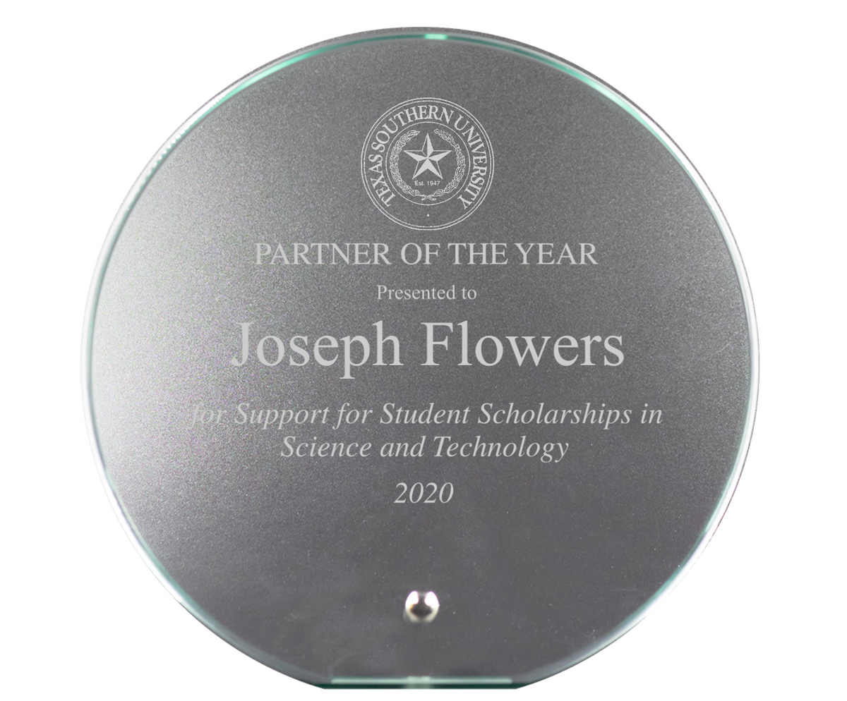 Standing Circle Glass Plaque