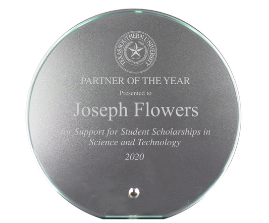 Standing Circle Glass Plaque