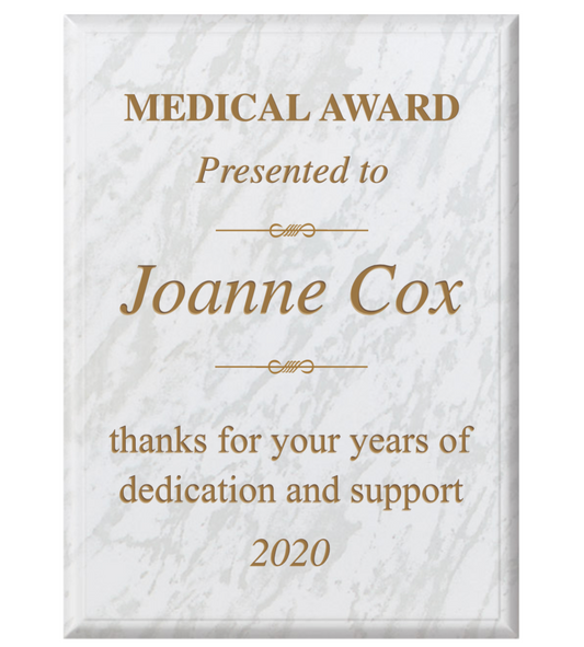 White Marble Finish Plaque
