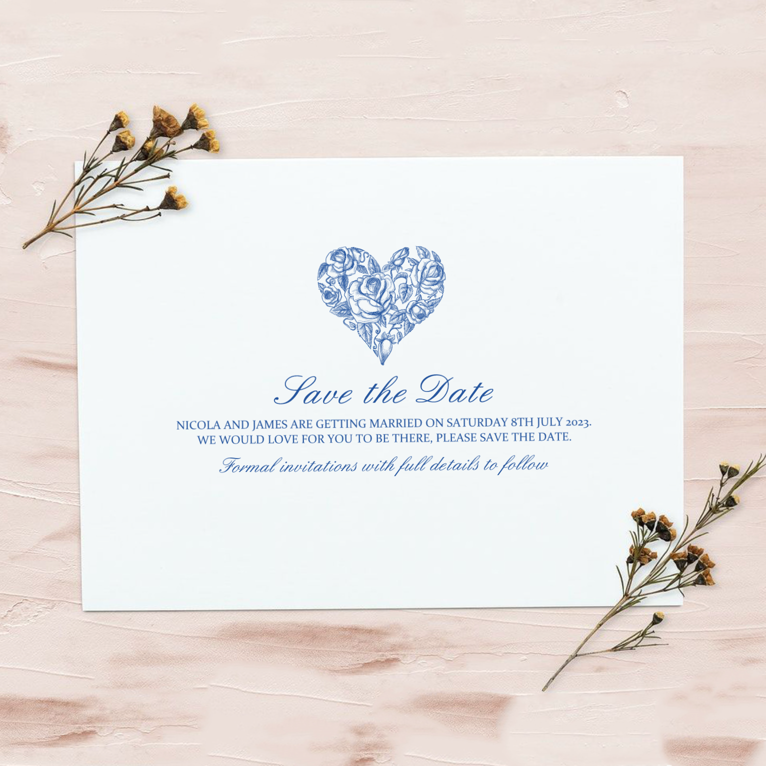 "Amore" Save the date postcard v2