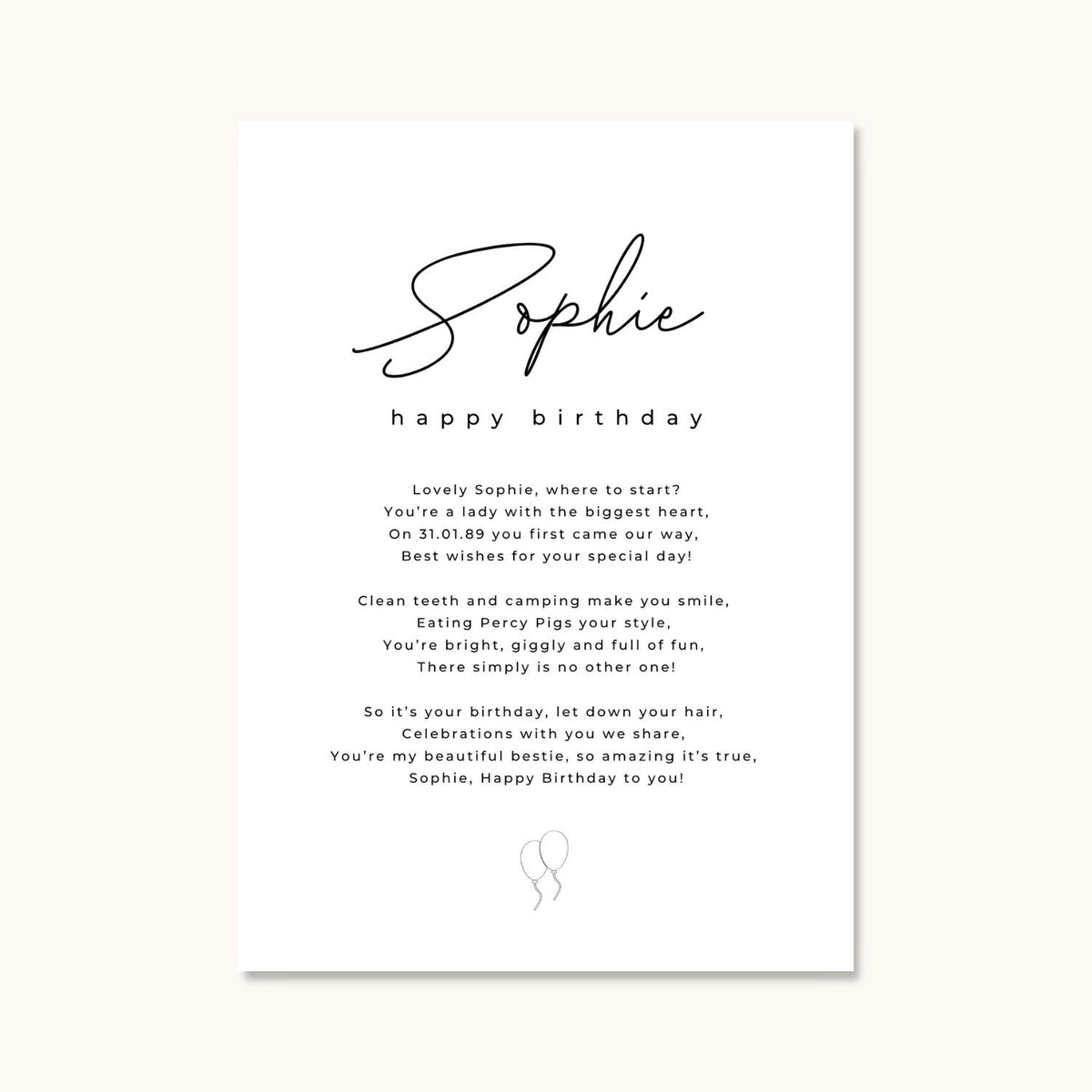 Happy Birthday Female Card
