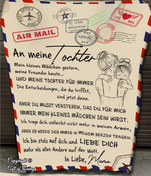 'An meine tochter' decke Postkarte
