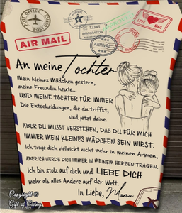'An meine tochter' decke Postkarte