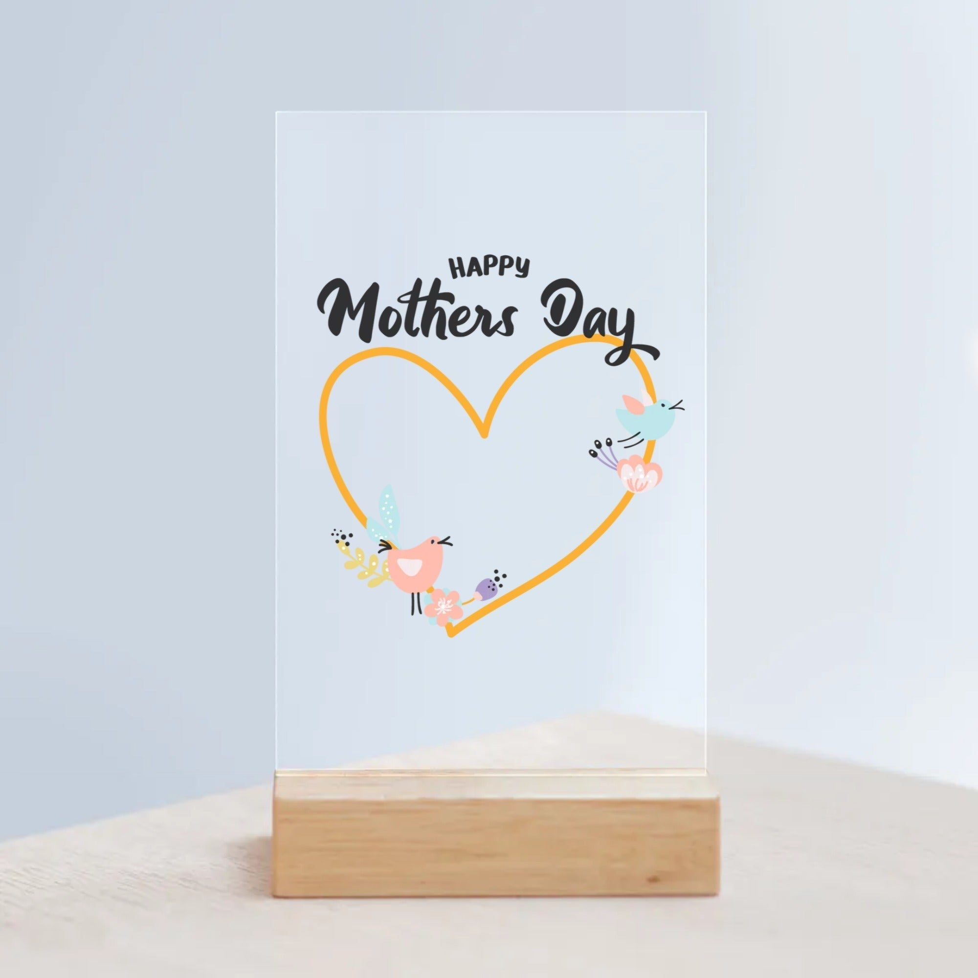 Acrylic Sign with Wooden Stand Test 1105