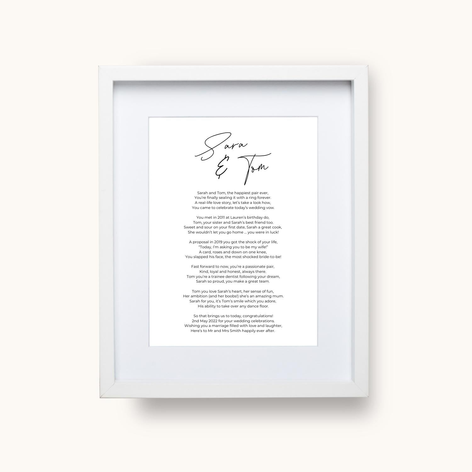 Bespoke Wedding Poem £57.50