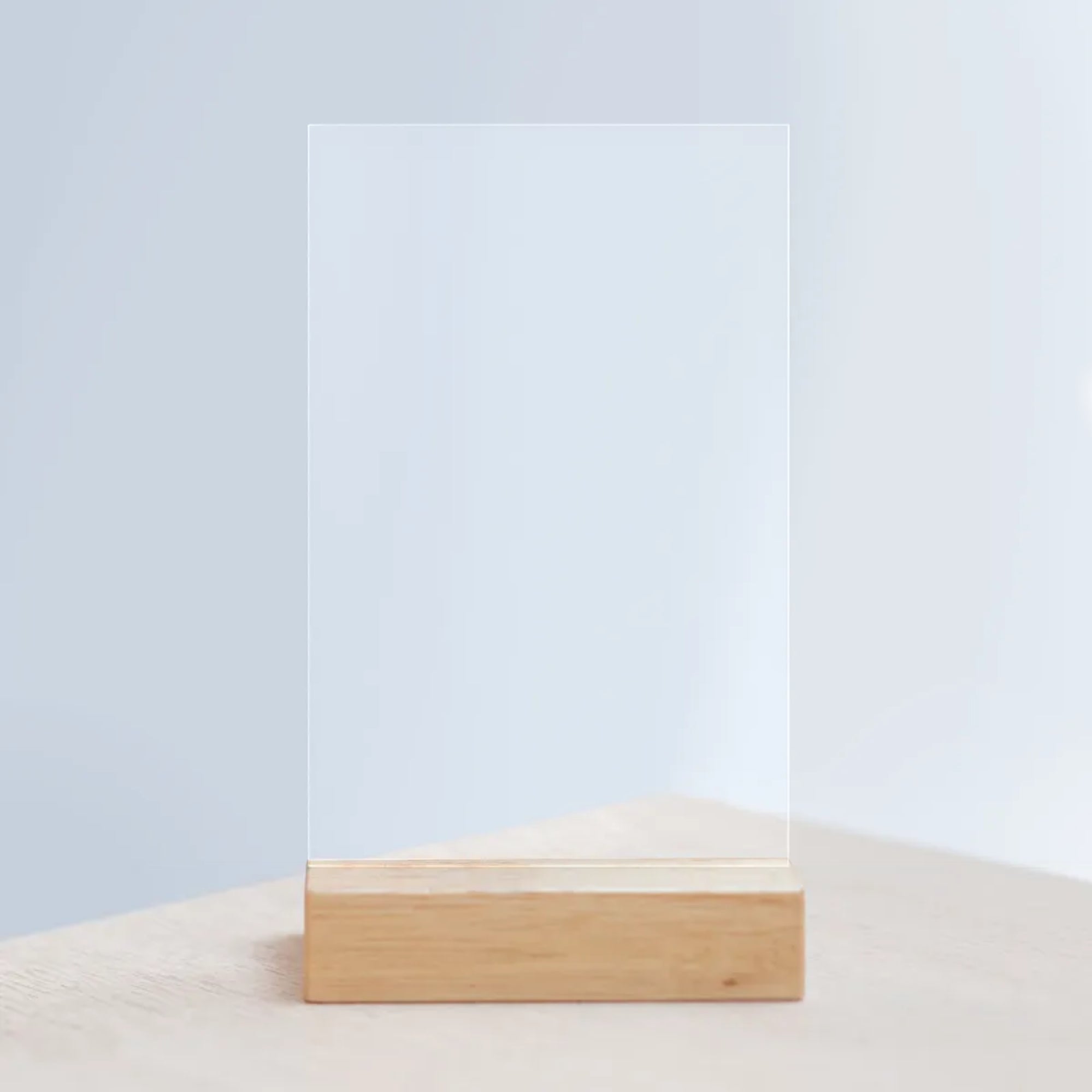 Acrylic Sign with Wooden Stand
