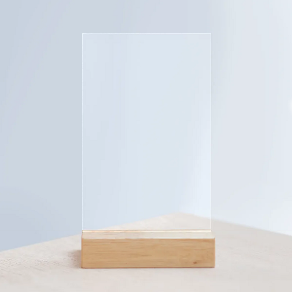 Acrylic Sign with Wooden Stand