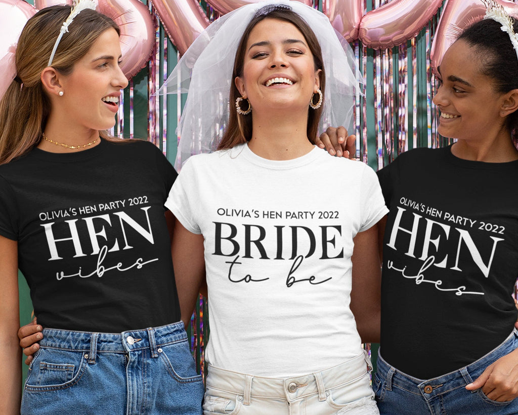 Personalised Hen Do Party T-Shirts with Name