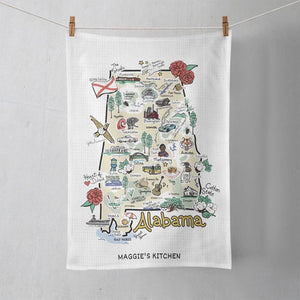 Custom Alabama map multi-use towel